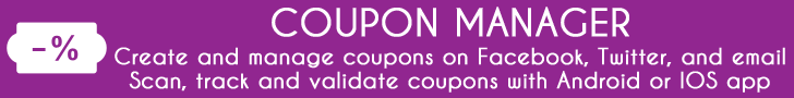 Coupon Manager For Facebook Offers, Twitter & Email Lists